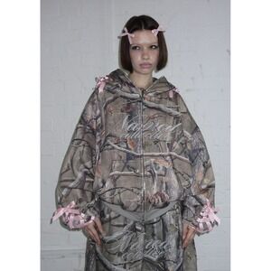 Named Collective Forbidden Full Zip Hoodie Sweatshirt Natural Women's Size XS